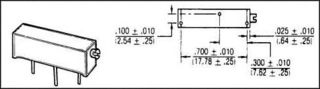 BOURNS - 3006Y-1-103LF - 可调电阻 10% 0.75W 500V 15转 