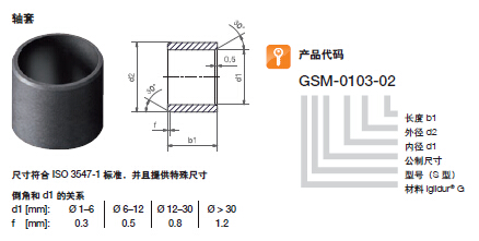 易格斯通用型轴承轴套iglidur滑动轴承GSM系列