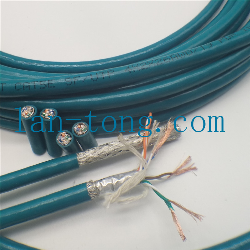 超五类cat5e高柔工业拖链网线sf/utp 4*2*26awg/19