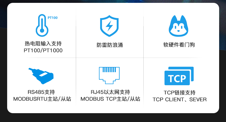 以太网IO模块4路热电阻PT100/PT100温度扩展模块M240T