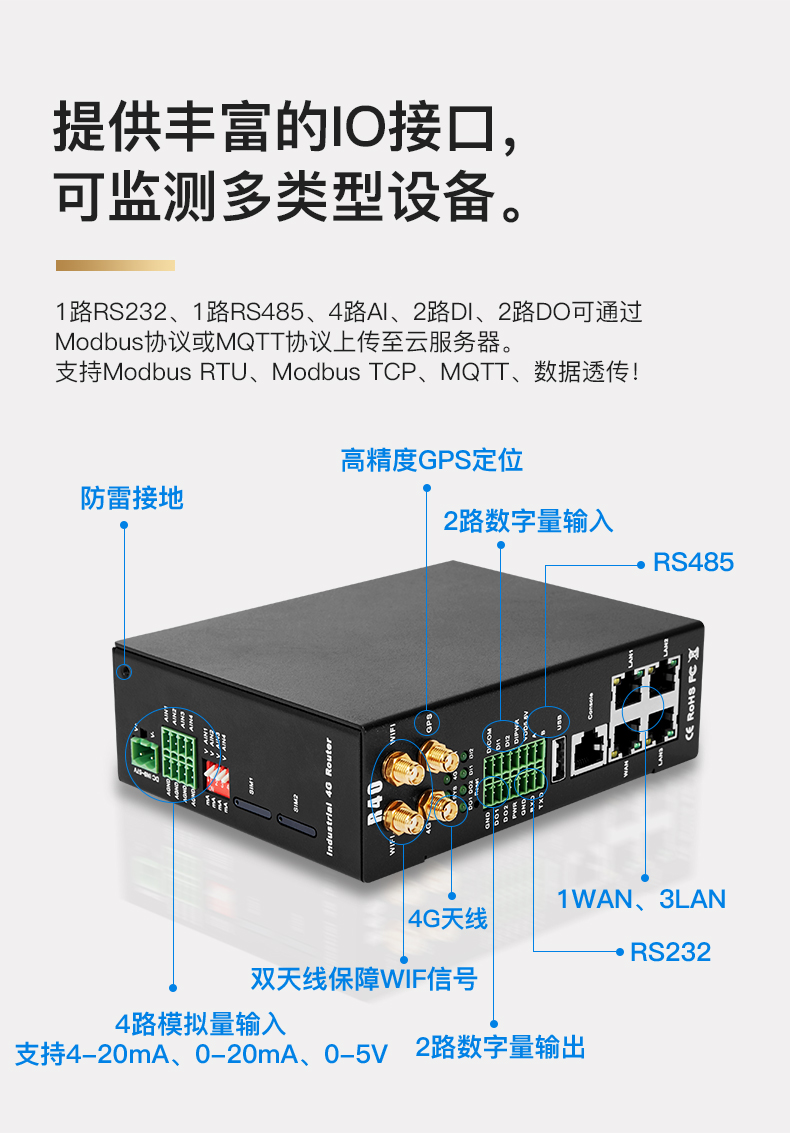 金鸽科技4G无线AP专为工业数采解决方案研发的工业路由器边缘计算网关R40