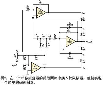 简单AM调制器的软限幅电路如图