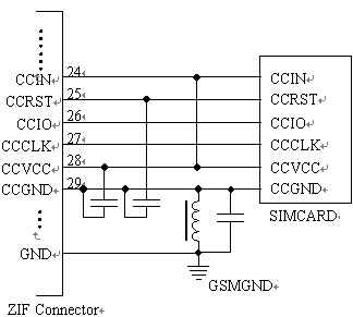 图2SIM卡连接电路