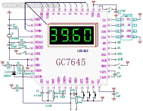 双界面智能测量控制芯片GC7645的应用如图