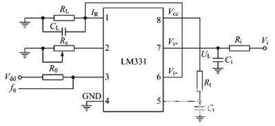 图3  LM331电压/频率变换电路