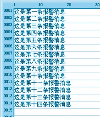 TP触摸屏和FX系列PLC连接实现警报消息的显示如图