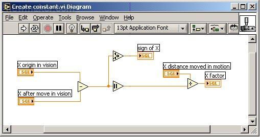 用于关联视觉单元和运动控制单元的LabVIEW 代码