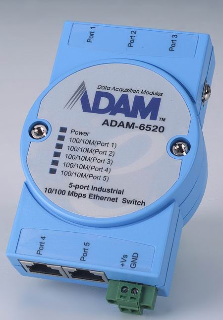 研华推出宽温型工业级以太网交换机ADAM-6520I如图