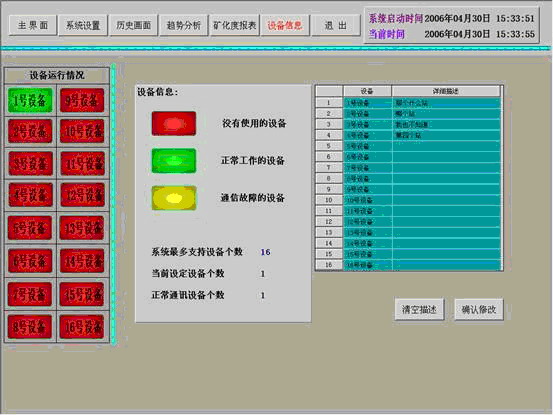 这是系统运行时的参数配置画面