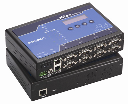 Moxa推出NPort 5600-8-DT桌面型串口联网服务器如图