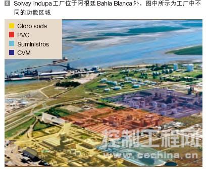 Solvay Indupa 工厂位于阿根廷 Bahia Blanca 外,图中所示为工厂中不